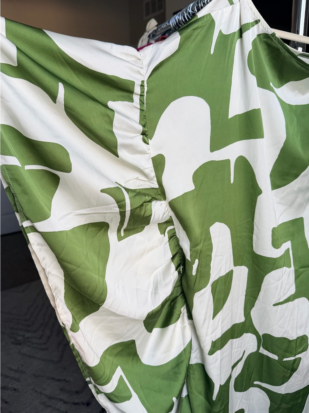 Fashion Nova Green and White Abstract Print Dress